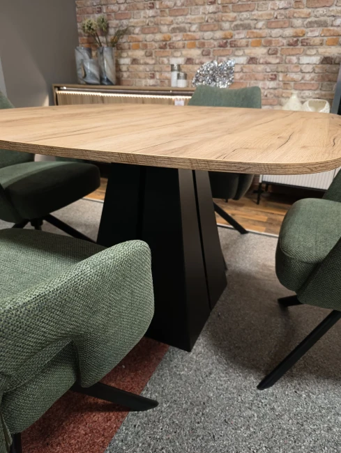 Owalny kwadratowy stół VIGO rozkładany duży wybór kolorów / czarny stelaż