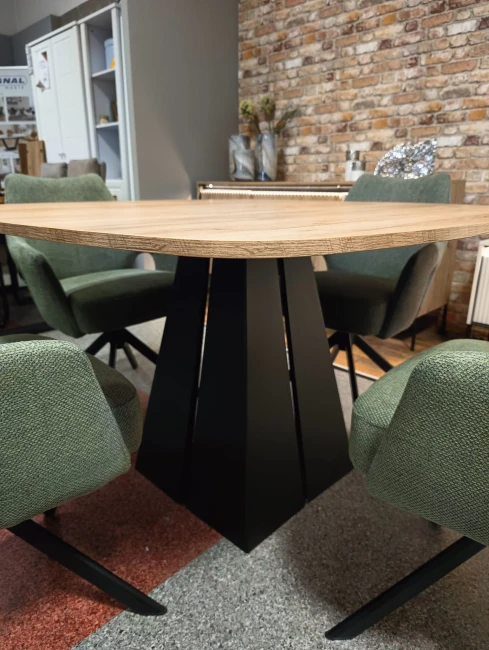 Owalny kwadratowy stół VIGO rozkładany duży wybór kolorów / czarny stelaż