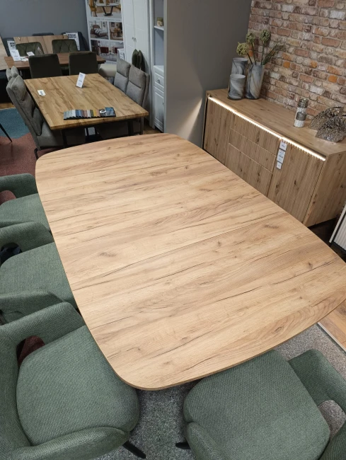 Owalny kwadratowy stół VIGO rozkładany duży wybór kolorów / czarny stelaż