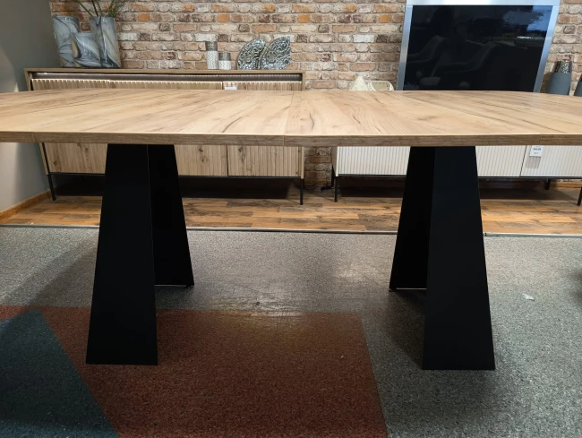 Owalny kwadratowy stół VIGO rozkładany duży wybór kolorów / czarny stelaż