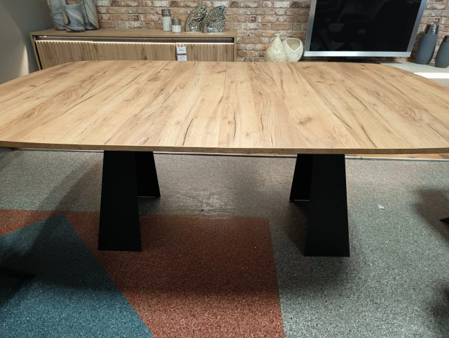 Owalny kwadratowy stół VIGO rozkładany duży wybór kolorów / czarny stelaż