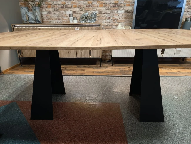 Owalny kwadratowy stół VIGO rozkładany duży wybór kolorów / czarny stelaż