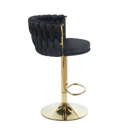 Hoker pleciony H4-FX z regulowaną wysokością Rose Gold velvet czarny / złoty stelaż