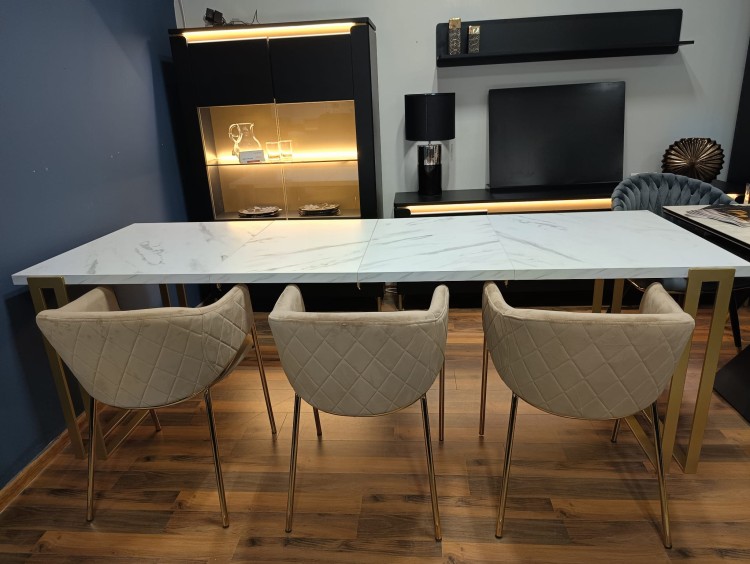 Stół HORTEN rozkładany duży wybór kolorów / złoty stelaż