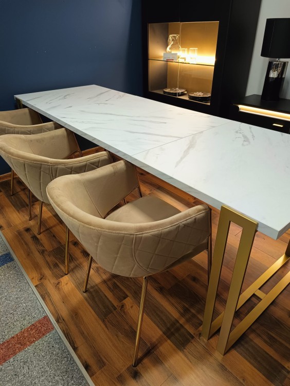 Stół HORTEN rozkładany duży wybór kolorów / złoty stelaż