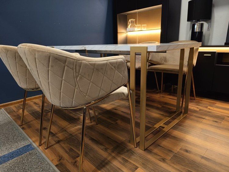 Stół HORTEN rozkładany duży wybór kolorów / złoty stelaż