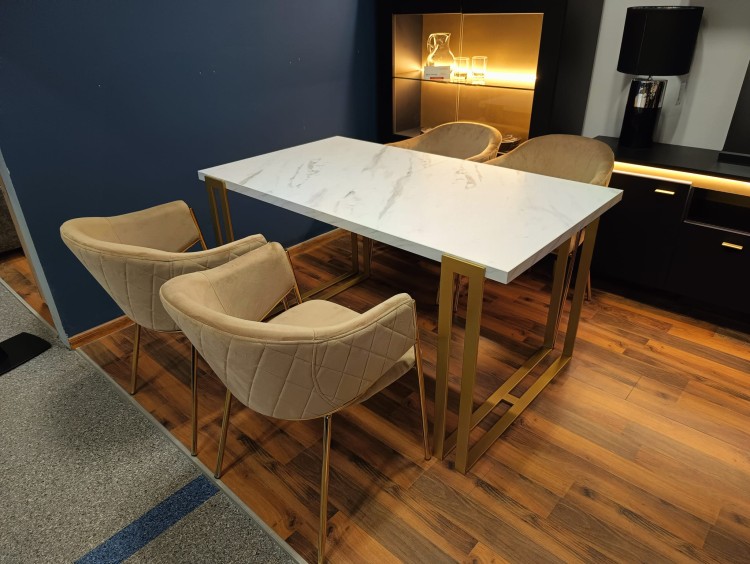 Stół HORTEN rozkładany duży wybór kolorów / złoty stelaż