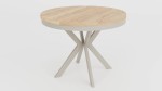 Okrągły stół EDDER rozkładany z obręczą duży wybór kolorów / kaszmirowy stelaż