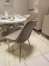 J262 szare złote nogi krzesło tapicerowane velvet