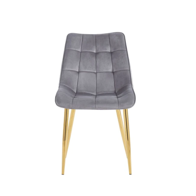 J262 szare złote nogi krzesło tapicerowane velvet