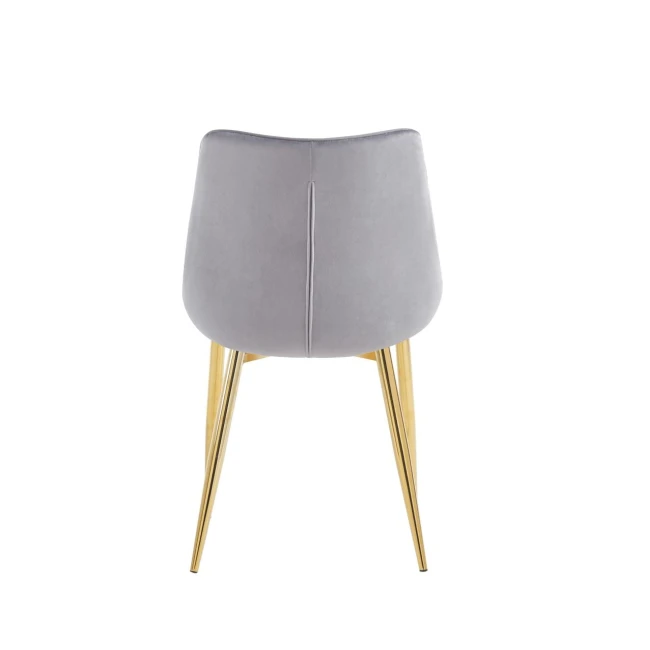 J262 szare złote nogi krzesło tapicerowane velvet