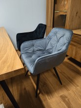 KRZESŁO OBROTOWE MANGO VELVET STELAŻ CZARNY/BLUVEL SZARY 14