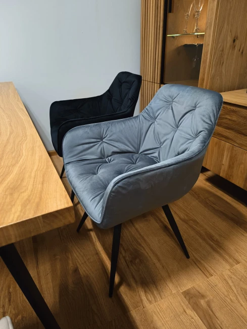 KRZESŁO OBROTOWE MANGO VELVET STELAŻ CZARNY/BLUVEL SZARY 14