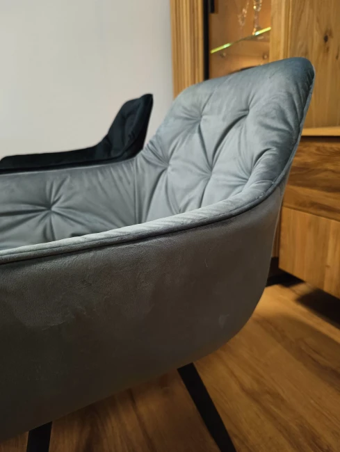 KRZESŁO OBROTOWE MANGO VELVET STELAŻ CZARNY/BLUVEL SZARY 14