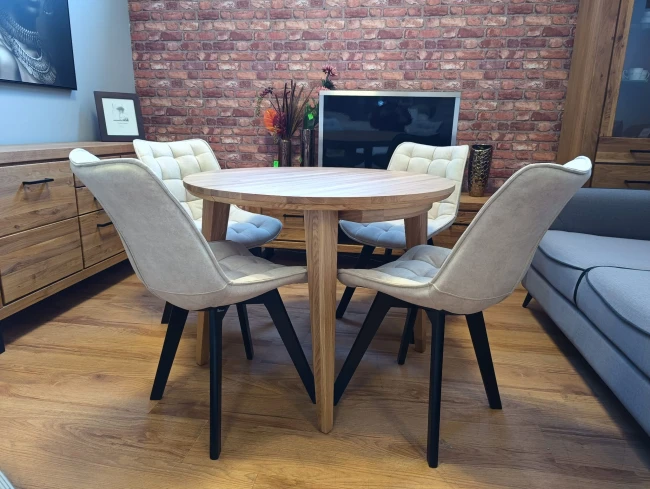 VERA krzesło pikowane - duży wybór tkanin / stelaż buk  Bukowski Meble