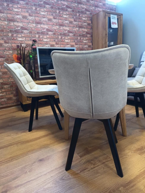 VERA krzesło pikowane - duży wybór tkanin / stelaż buk  Bukowski Meble