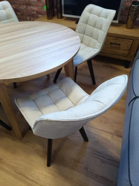 VERA krzesło pikowane - duży wybór tkanin / stelaż buk  Bukowski Meble