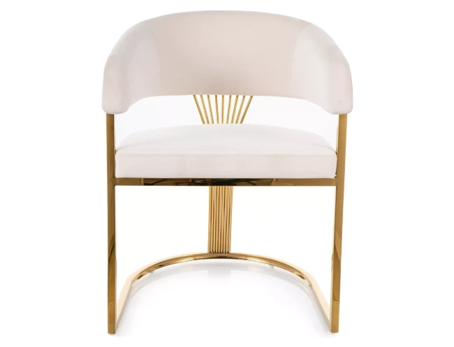 KRZESŁO CROWN VELVET ZŁOTY STELAŻ/J.BEŻ BLUVEL 22