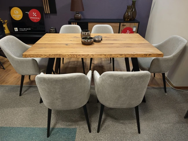 MIA wygodne krzesło ze sprężyną - duży wybór tkanin / stelaż buk