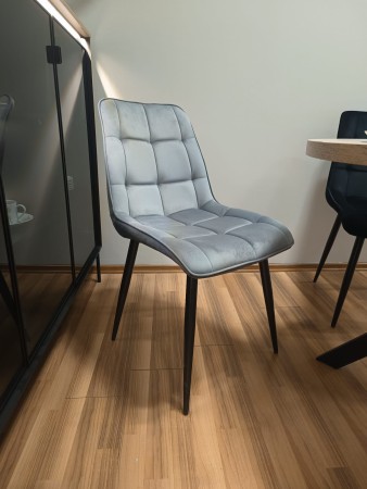 KRZESŁO CHIC VELVET CZARNY STELAŻ/SZARY BLUVEL14
