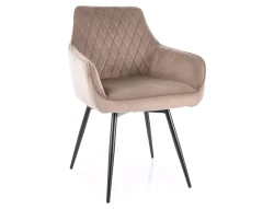 KRZESŁO OBROTOWE MARLO VELVET CZARNY STELAŻ/ CIEMNY BEŻ BLUVEL 40